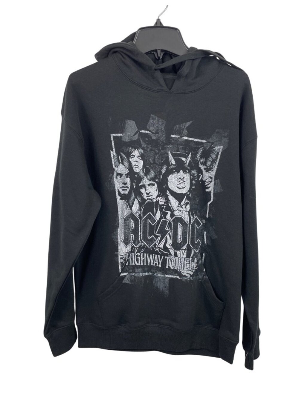 AC/DC Highway To Hell Hoodie Sweatshirt Womens Size XS Black Graphic Pullover